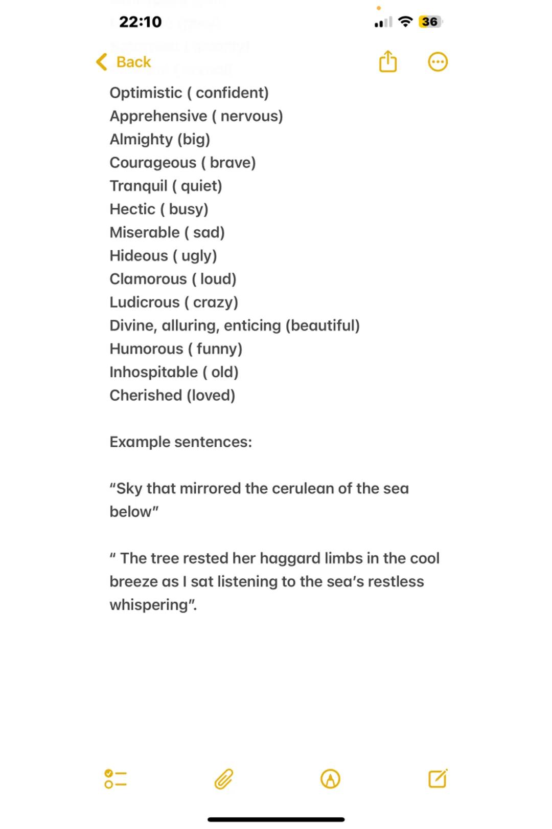 --- OCR Start ---
22:09
< Back
English lang paper 1
Point, Evidence, Analysis, Development
3-4 best quotes, relevant to the lines asked
2