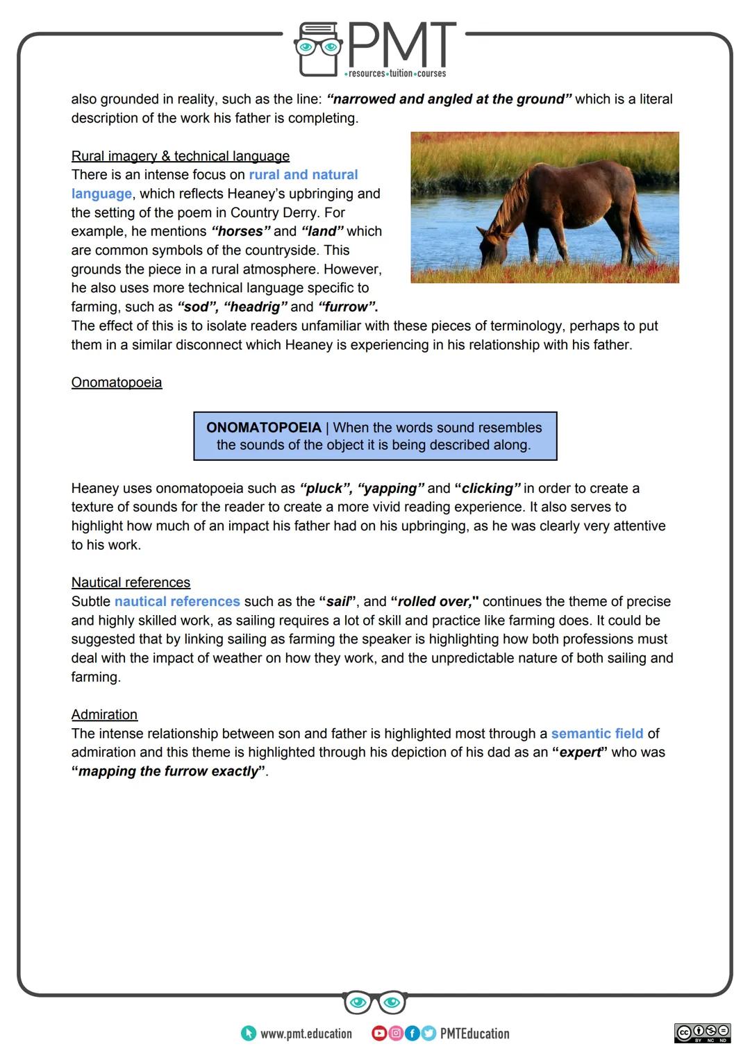 PMT
-resources-tuition-courses
# AQA English GCSE
## Poetry: Love & Relationships
Follower - Seamus Heaney
This work by PMT Education is