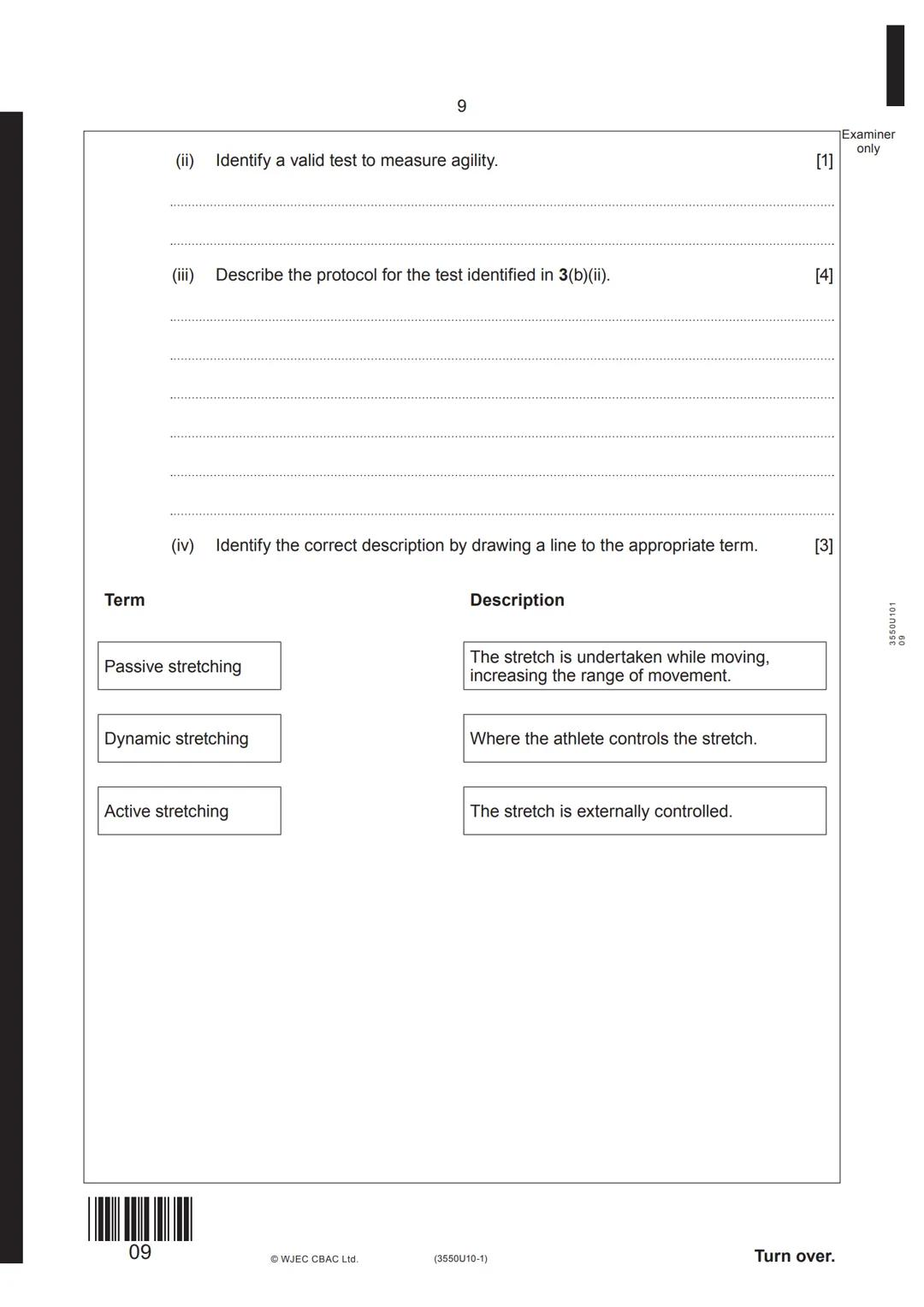 --- OCR Start ---
Surname
First name(s)
GCSE
wjec
ัะฒะฐั
3550U10-1
Centre
Number
S23-3550U10-1
WEDNESDAY 17 MAY 2023 - AFTERNOON
PHYSICAL EDUC