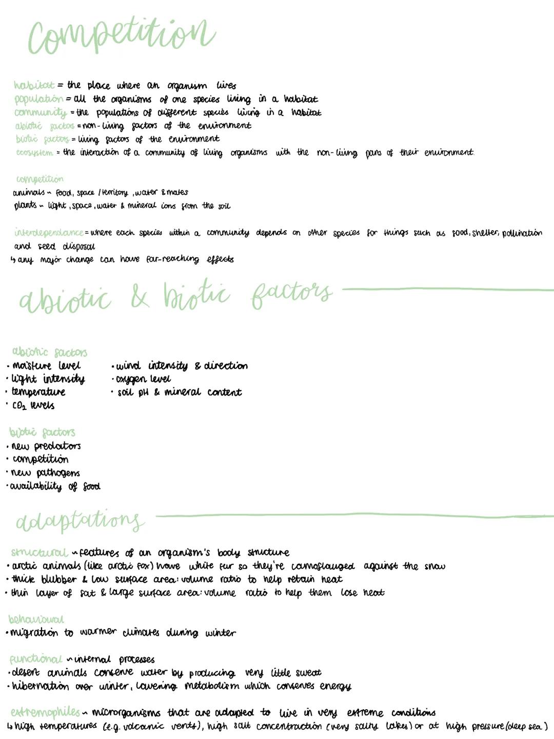 --- OCR Start ---
Competition
habitat = the place where an organism lives
population all the organisms of one species living in a habitat
co