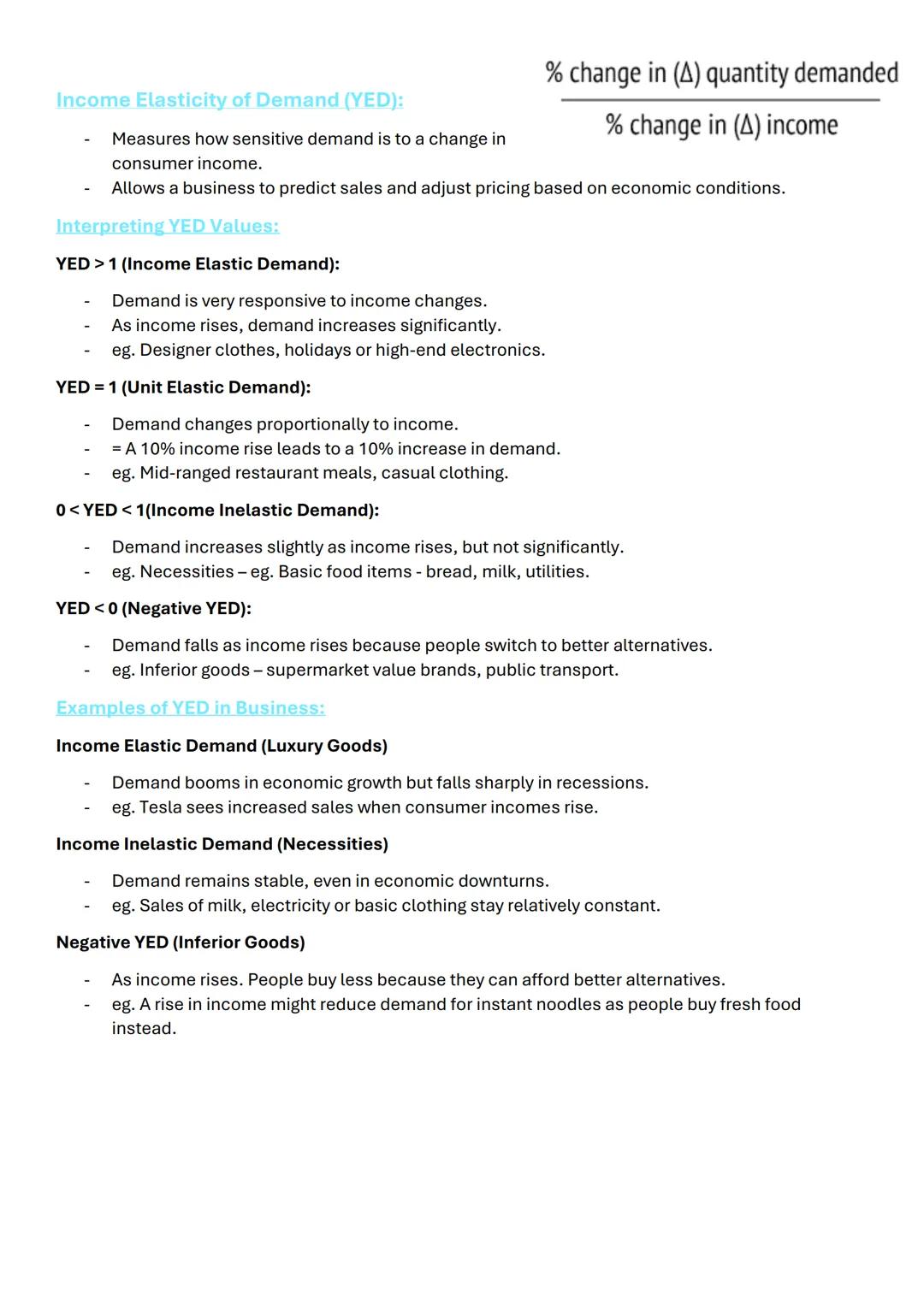 --- OCR Start ---
Price Elasticity of Demand (PED):
What is PED?
Measures the responsiveness of demand of a
good/service to a change in pric