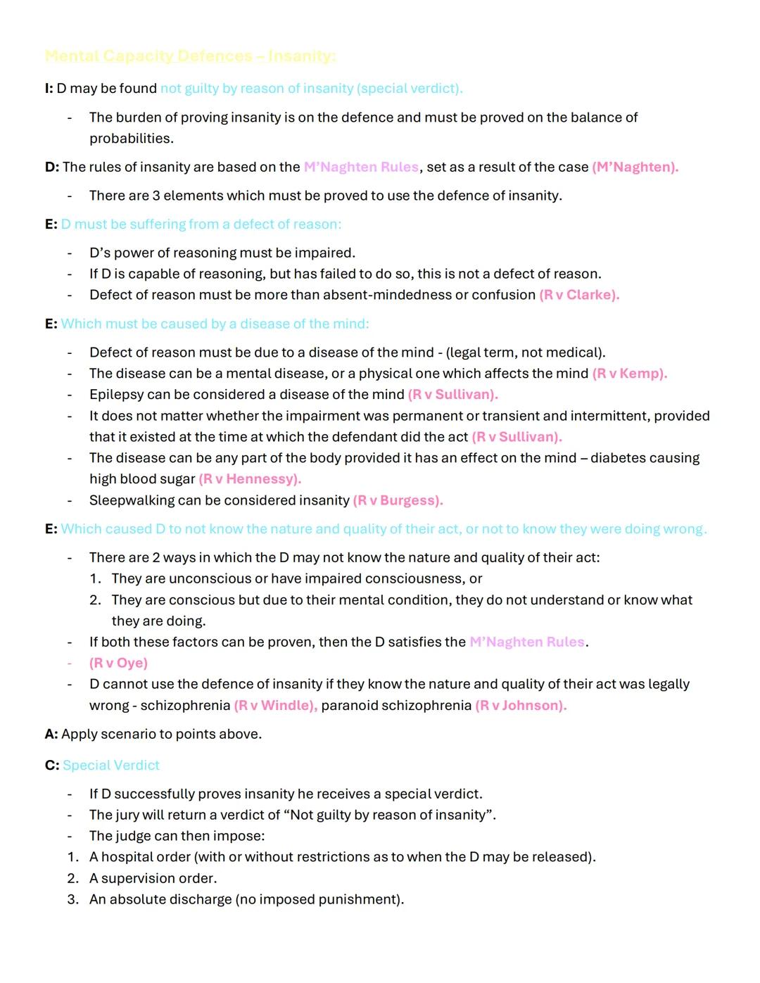 Insanity Defense Essay Layout for OCR Law
