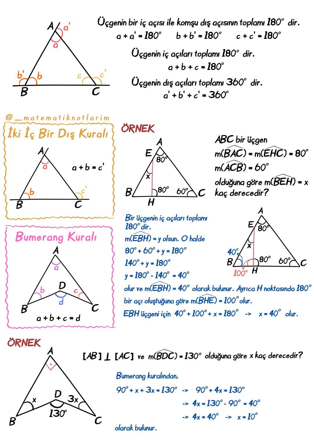 # ÜÇGENDE TEMEL KAVRAMLAR
Tümler açı
Toplamları 90° olan iki açıya denir.
ema 90-
@_ma
ÖRNEK
Bütünler açı
Toplamları 180° olan iki açıya