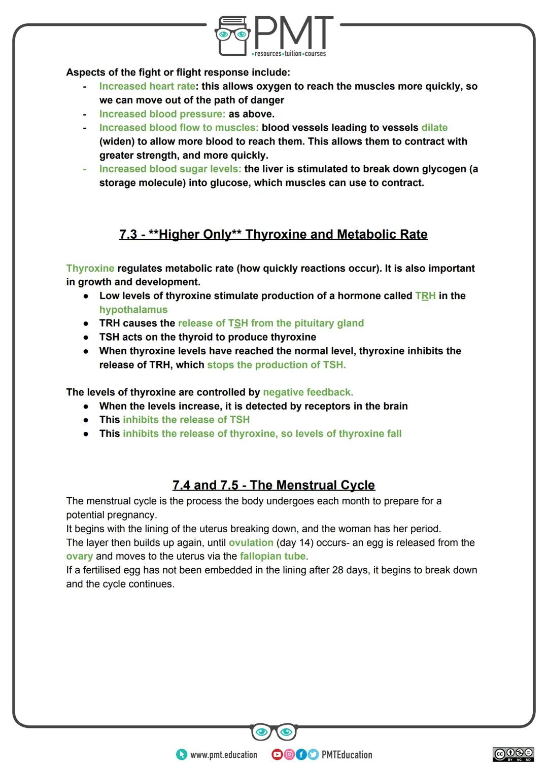--- OCR Start ---
PMT
-resources-tuition-courses
Edexcel Biology GCSE
Topic 7: Animal Coordination, Control
and Homeostasis
Notes
(Content i