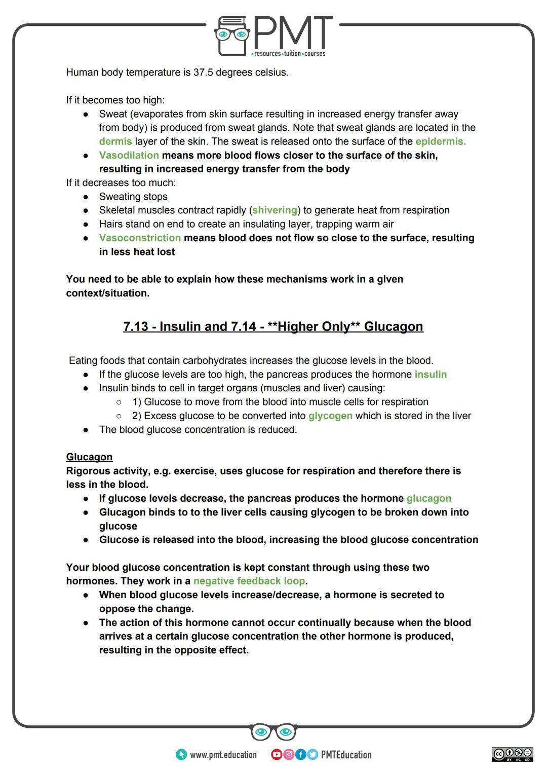 --- OCR Start ---
PMT
-resources-tuition-courses
Edexcel Biology GCSE
Topic 7: Animal Coordination, Control
and Homeostasis
Notes
(Content i