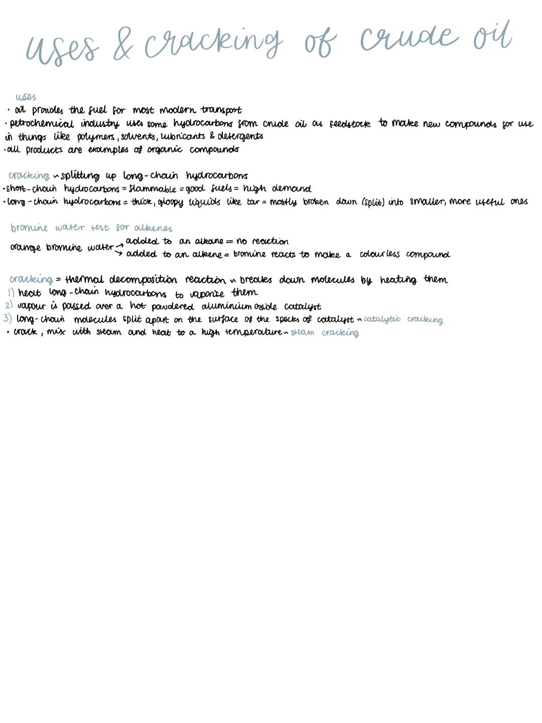 # hydrocarbons
hydrocarbon = any compound formed of only carbon and hydrogen atoms
alkane general formula $C_n H_{2n+2}$
homologous serie