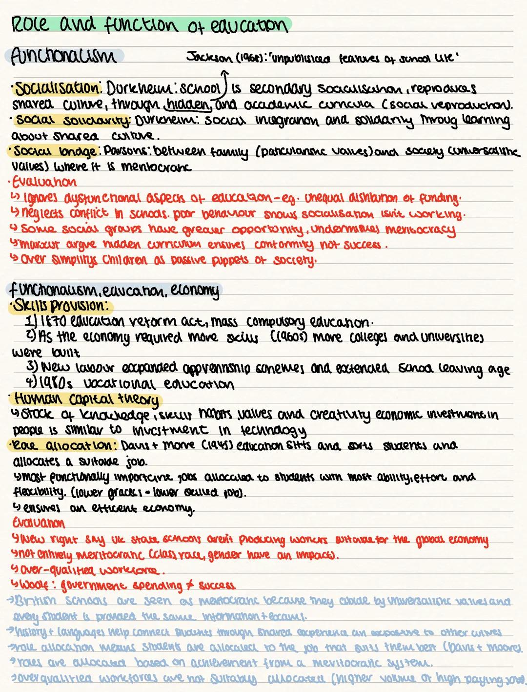 Paper 1 sociology aqa complete notes a level