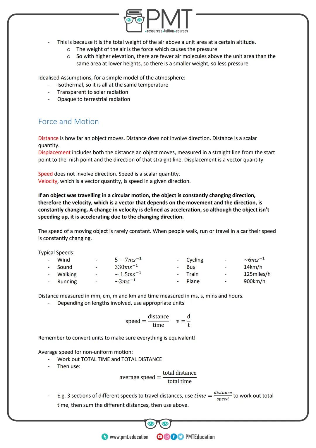--- OCR Start ---
PMT
-resources-tuition-courses
AQA GCSE Physics
Topic 5: Forces
Notes
(Content in bold is for Higher Tier only)
www.pmt.ed