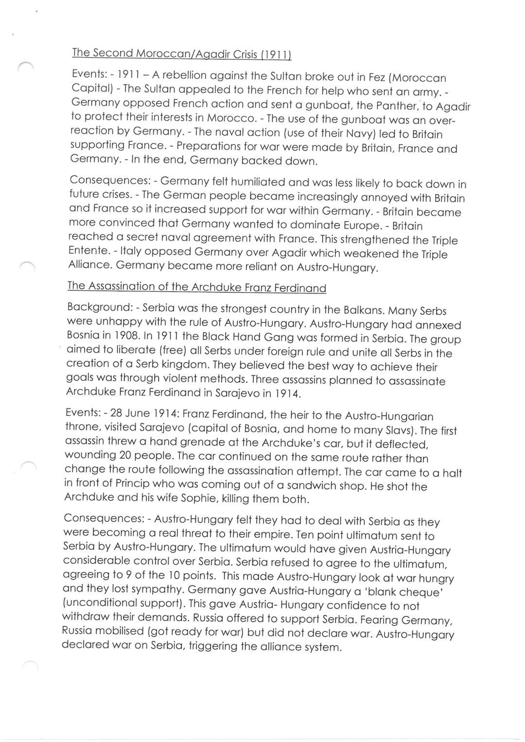 --- OCR Start ---
Conflict and Tension: the First World War, 1894-1918
The causes of the First World War - background
From the spec
• The Al