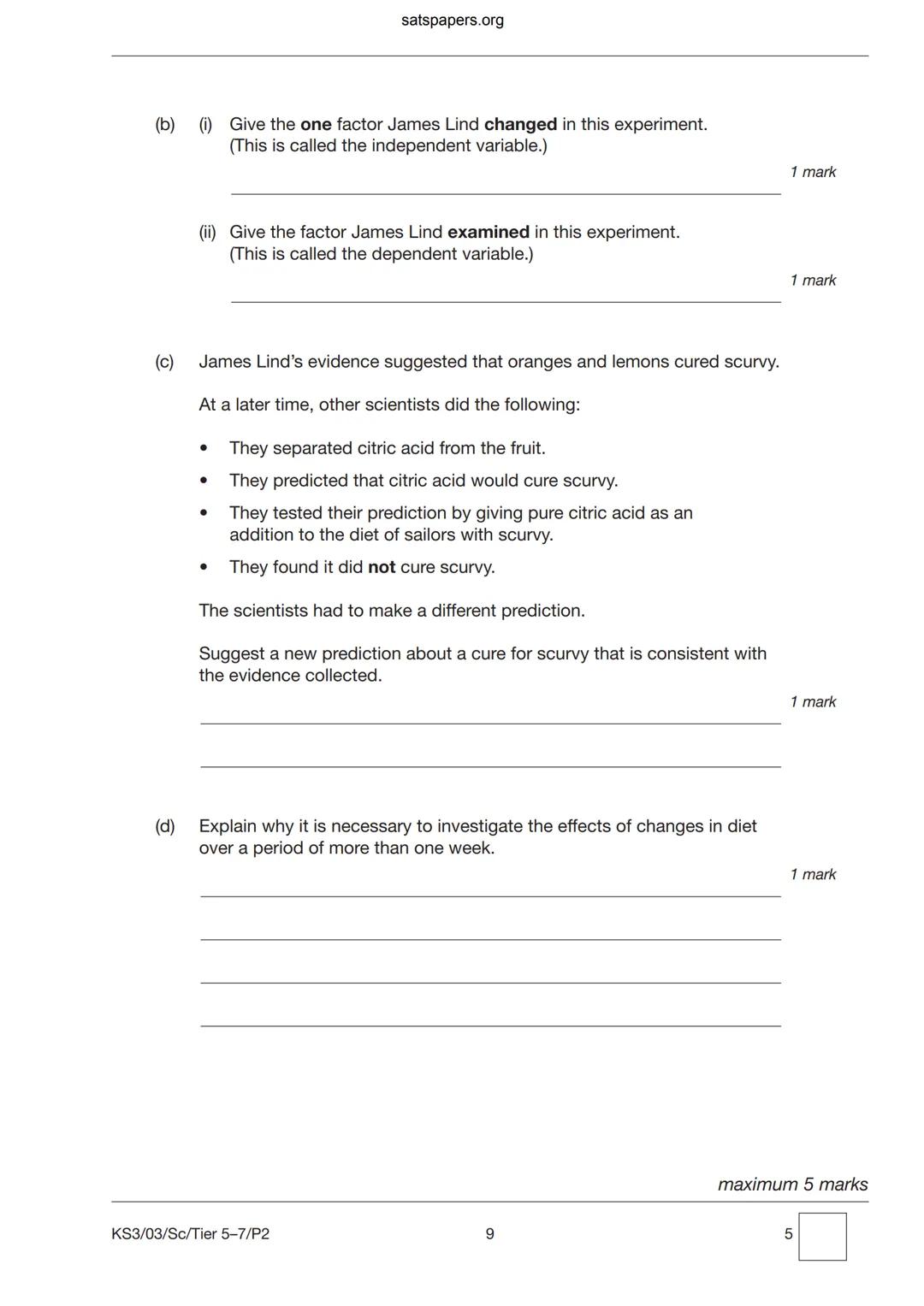 satspapers.org
Sc
KEY STAGE
3
TIER
5-7
2003
Science test
Paper 2
Please read this page, but do not open the booklet until your
teacher te