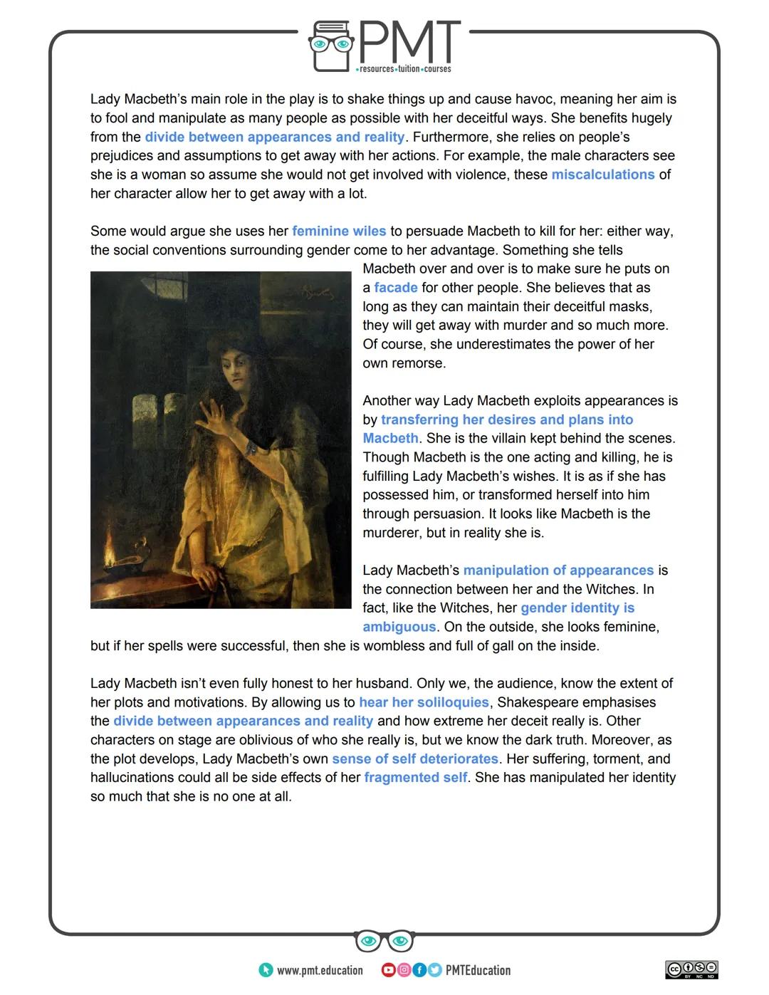 PMT
-resources-tuition-courses
# Edexcel English Literature GCSE
## Macbeth: Character Profile
### Lady Macbeth
Images: www.commons.wikime