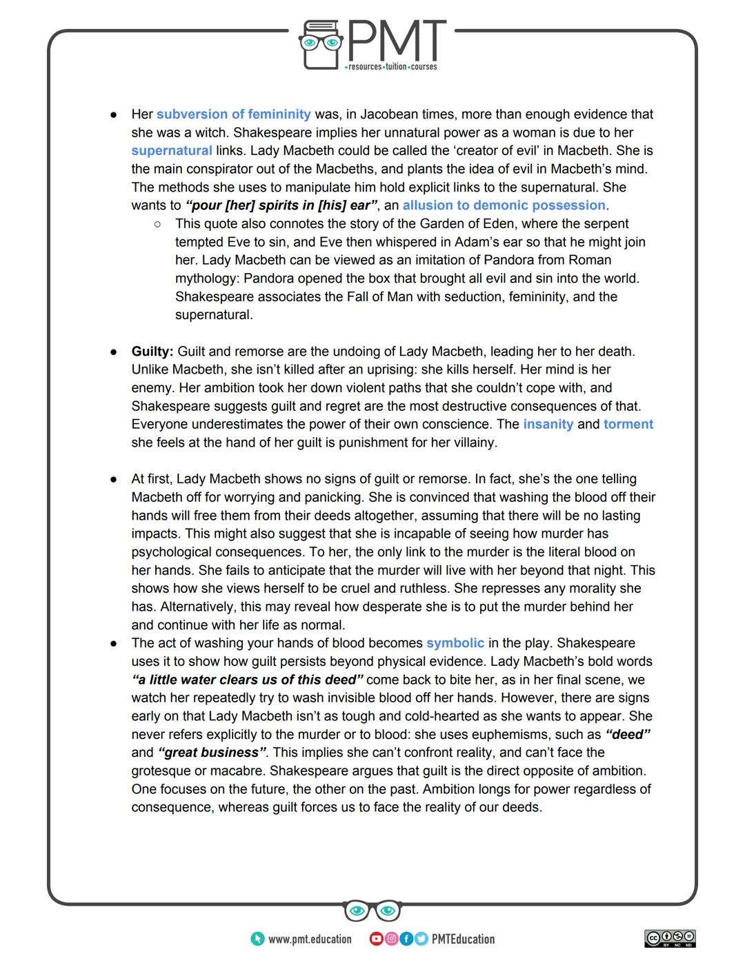 PMT
-resources-tuition-courses
# Edexcel English Literature GCSE
## Macbeth: Character Profile
### Lady Macbeth
Images: www.commons.wikime