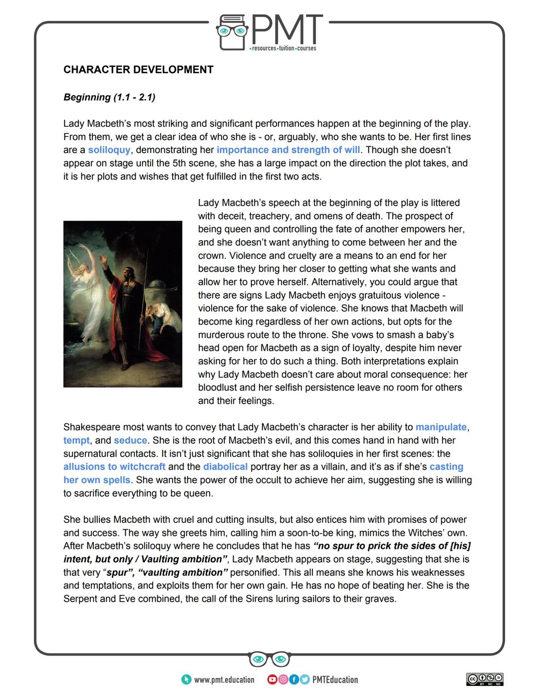 PMT
-resources-tuition-courses
# Edexcel English Literature GCSE
## Macbeth: Character Profile
### Lady Macbeth
Images: www.commons.wikime