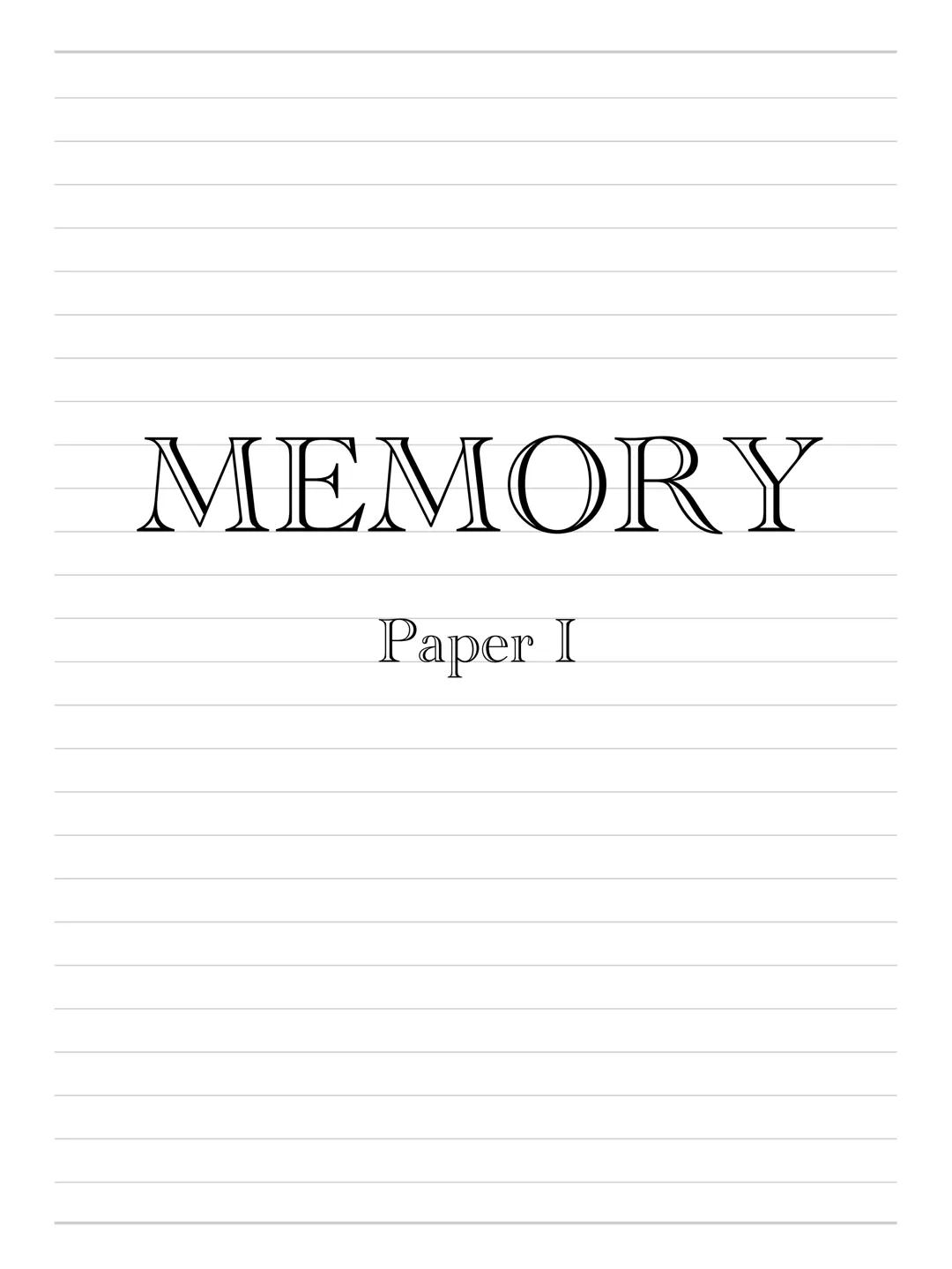 # MEMORY
Paper I # The Multi Store Model of Memory
MSM developed by Atkinson and
Shiffrin; memory is a unitary system, Sensory
Store
Codi