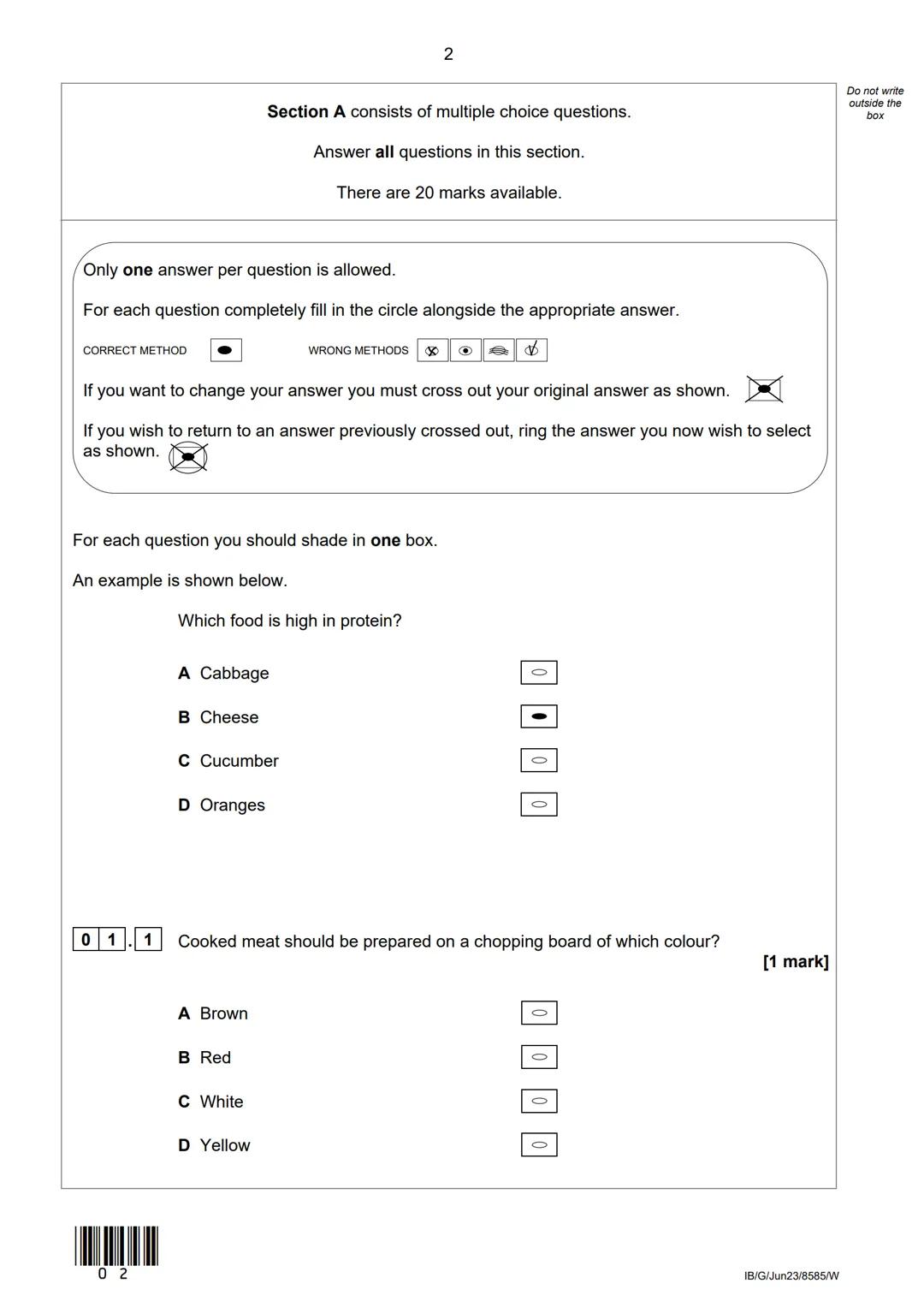--- OCR Start ---
AQA
Please write clearly in block capitals.
Centre number
Surname
Forename(s)
Candidate signature
I declare this is my own