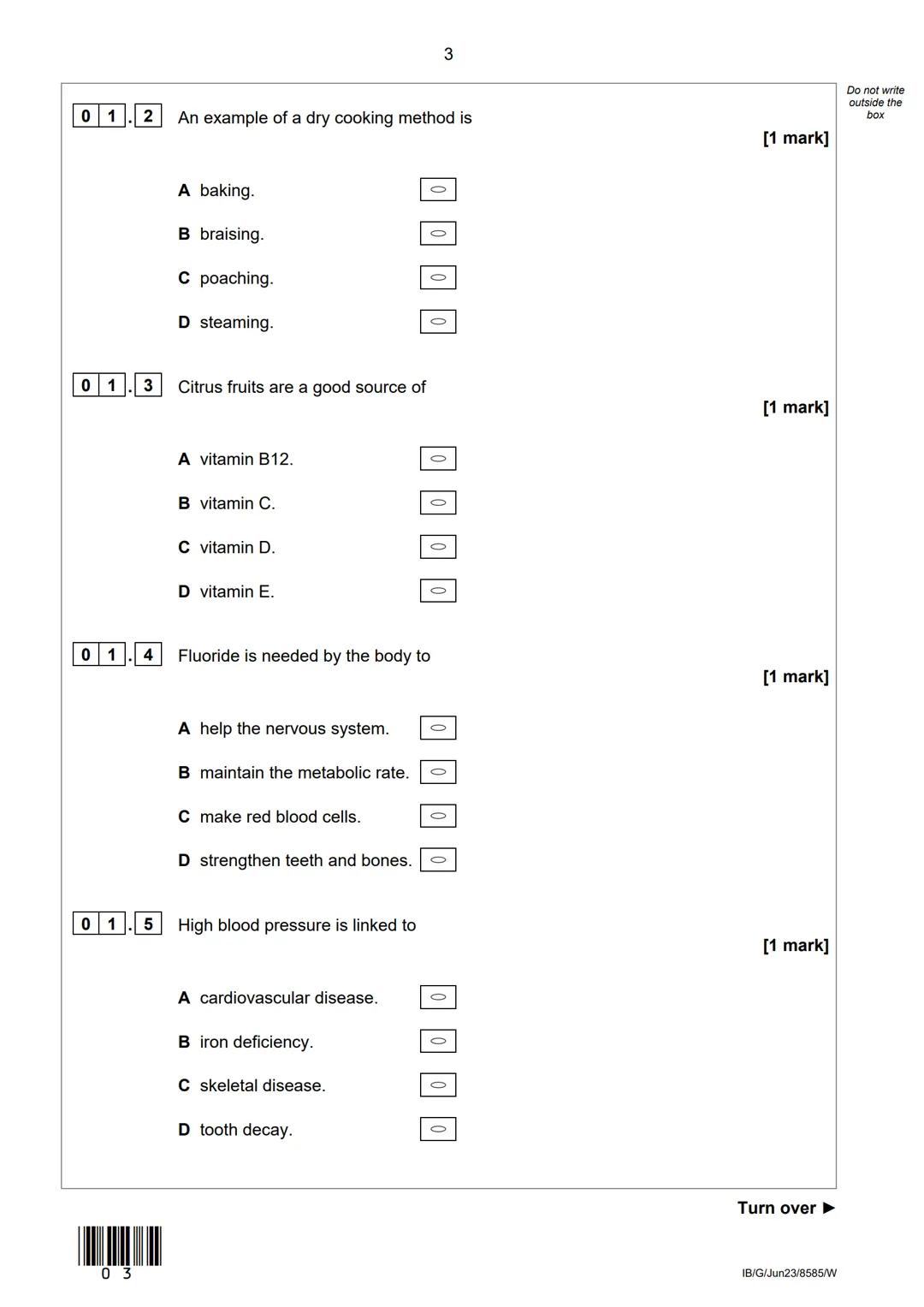 --- OCR Start ---
AQA
Please write clearly in block capitals.
Centre number
Surname
Forename(s)
Candidate signature
I declare this is my own