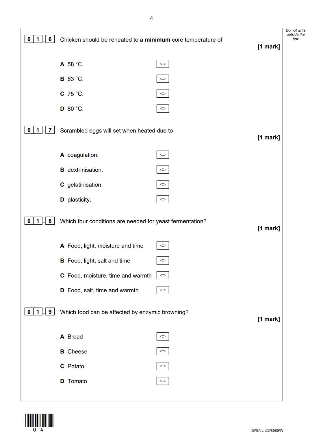 --- OCR Start ---
AQA
Please write clearly in block capitals.
Centre number
Surname
Forename(s)
Candidate signature
I declare this is my own