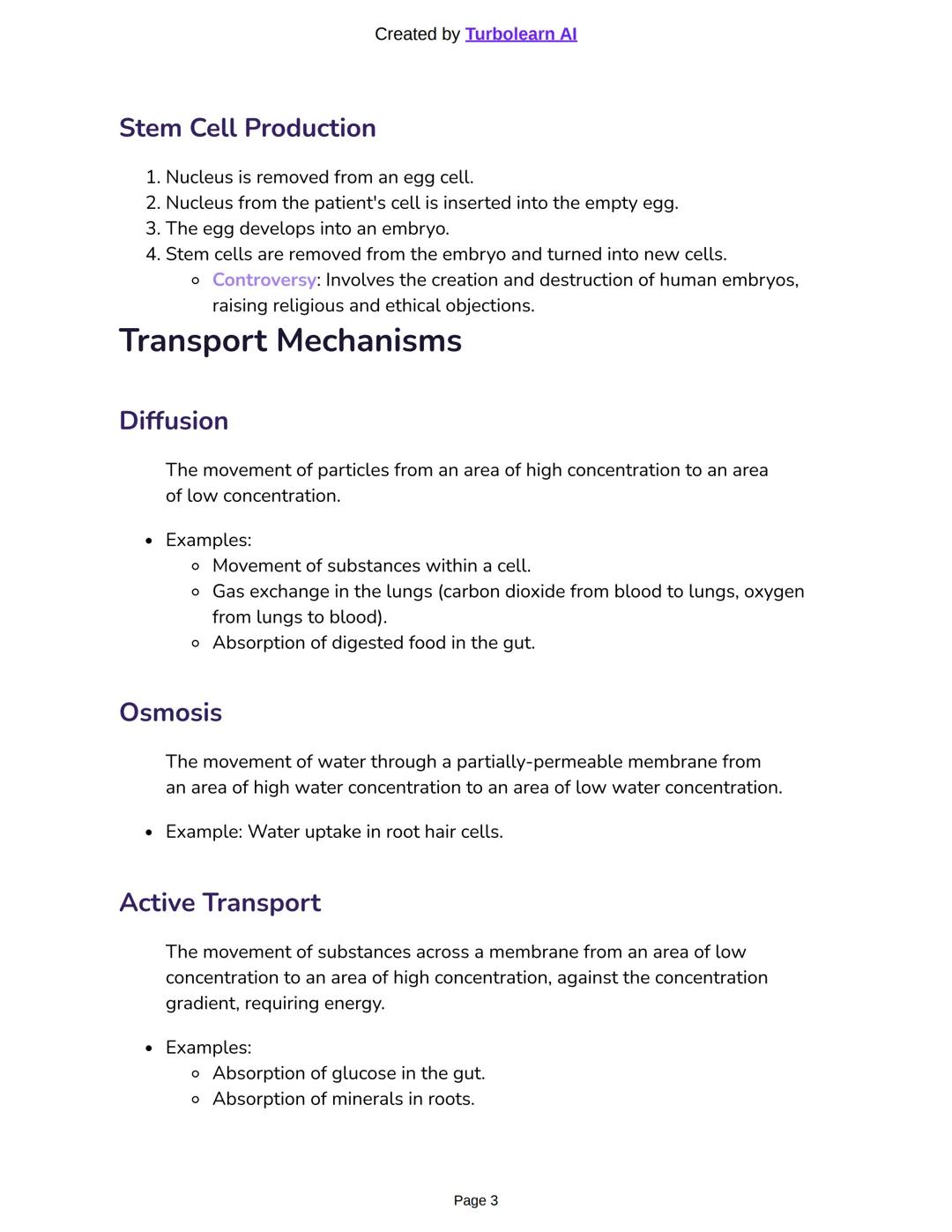 Created by Turbolearn Al
# Cell Structures and Functions
## Plant Cell
- Cell Membrane: Determines which substances enter and exit the ce