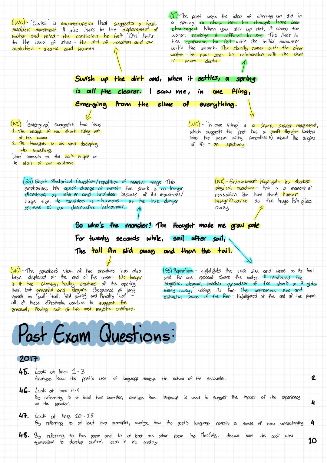 # Basking Shark - Norman MacCaig
WC - Word Choice
(WC)-'Stub' mean to accidentally hit/strike
something which introduces the shock to the