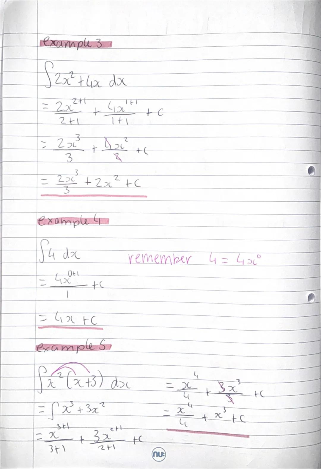 # Ch12 - Integration (1)
if $y = f(x)$ then we can differentiate to get
$\frac{dy}{dx} = f'(x)$
to integrate is to reverse the process
in g