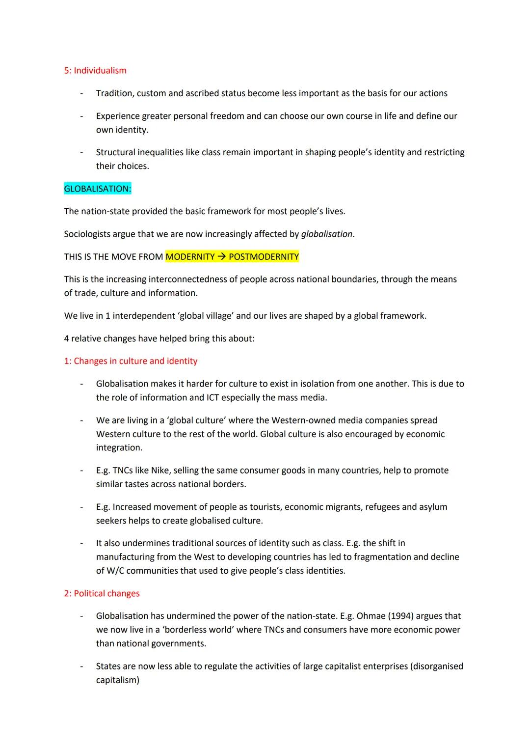 Modernity, Post-Modernity & Late Modernity:
Modernity:
This is the "modern" period which began in Europe several hundred years ago.
Moder