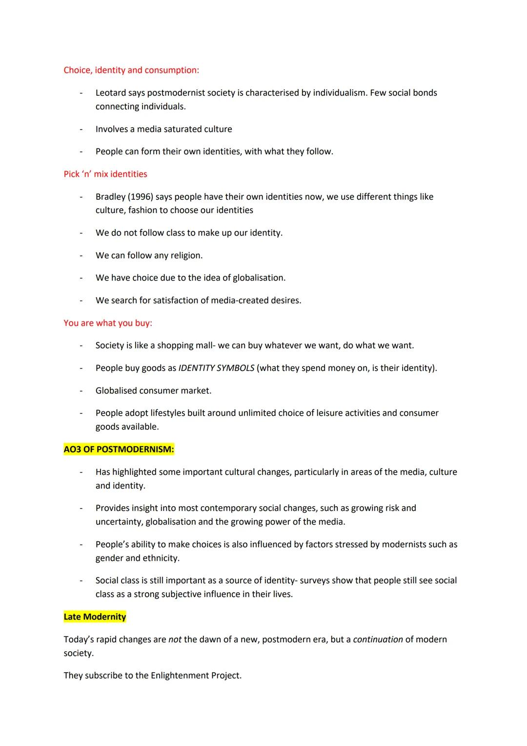 Modernity, Post-Modernity & Late Modernity:
Modernity:
This is the "modern" period which began in Europe several hundred years ago.
Moder