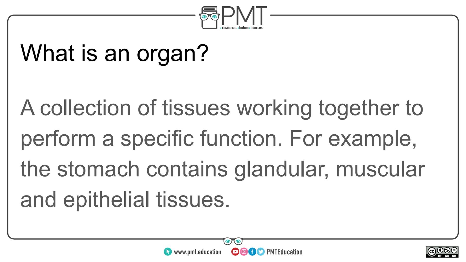 --- OCR Start ---
PMT
⚫resources tuition-courses
AQA Biology GCSE
2.1 - Principles of Organisation
Flashcards
This work by PMT Education is