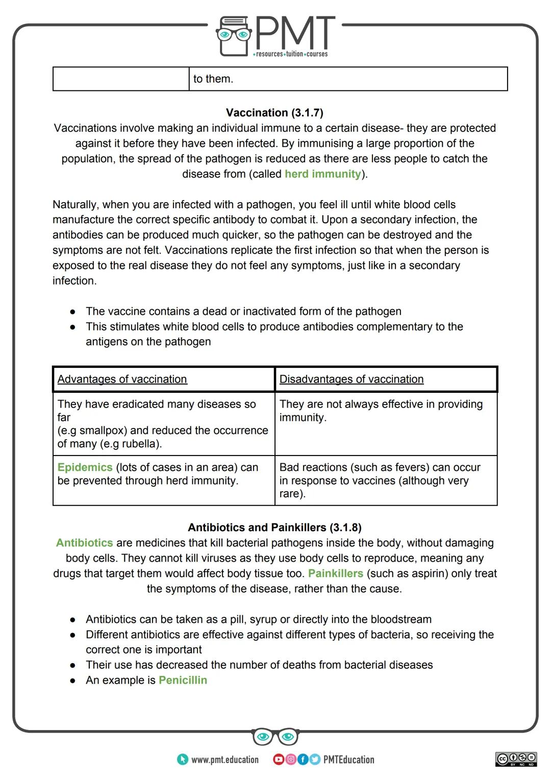 --- OCR Start ---
PMT
-resources-tuition-courses
AQA Biology GCSE
Topic 3: Infection and Response
Notes
Content in bold is for higher tier o