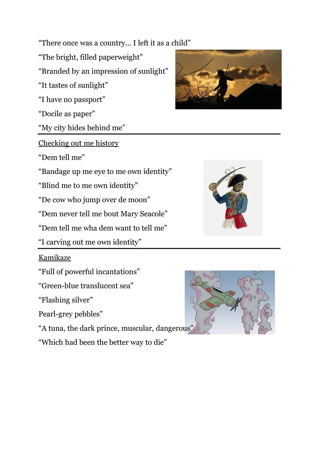 --- OCR Start ---
Power and conflict quotes
Ozymandias
"Trunkless legs of stone"
"Half sunk, a shattered visage lies"
"Wrinkled lip"
"Sneer