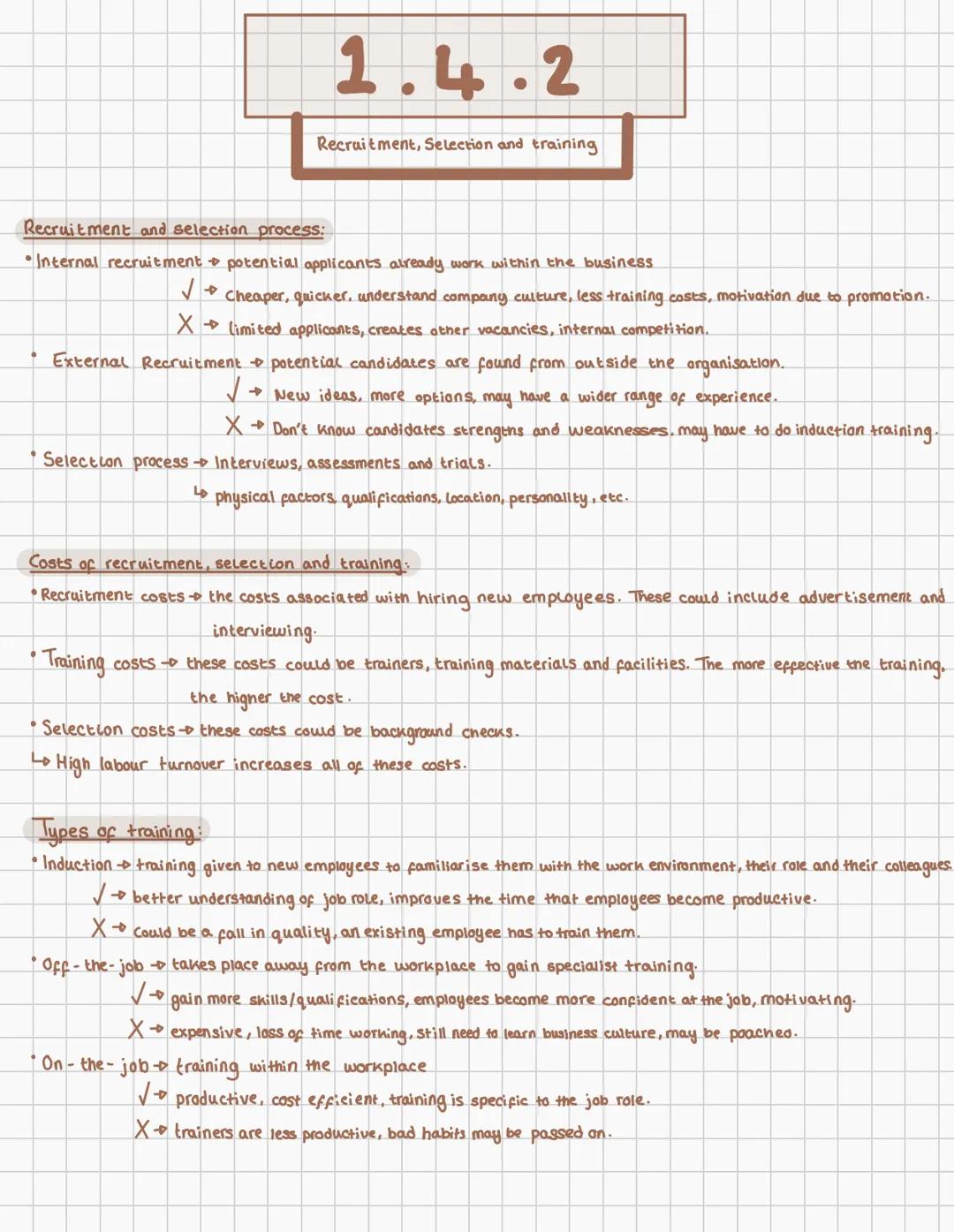 1.1.4
Business
A-Level 1.4.1
Managing People
Stage as an asset; staff as a cost:
•Staff are assets to businesses as they can improve produ