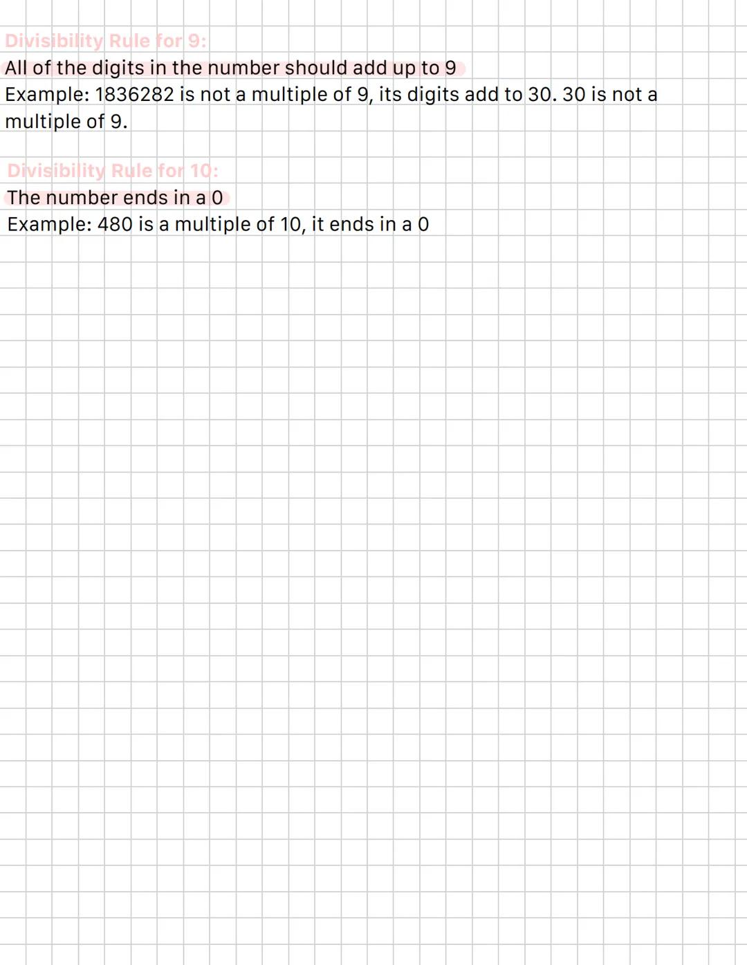 Divisibility Rules
In maths, there are many rules that can make things like prime factorisation
and HCF easier. These are the Divisibility R
