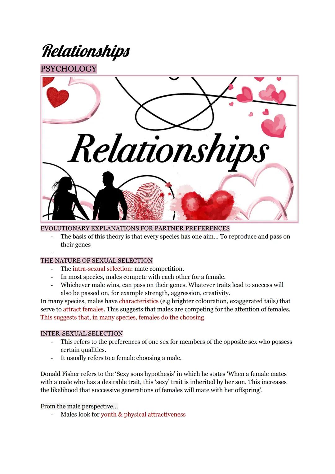 AQA A-Level Psychology: RELATIONSHIPS