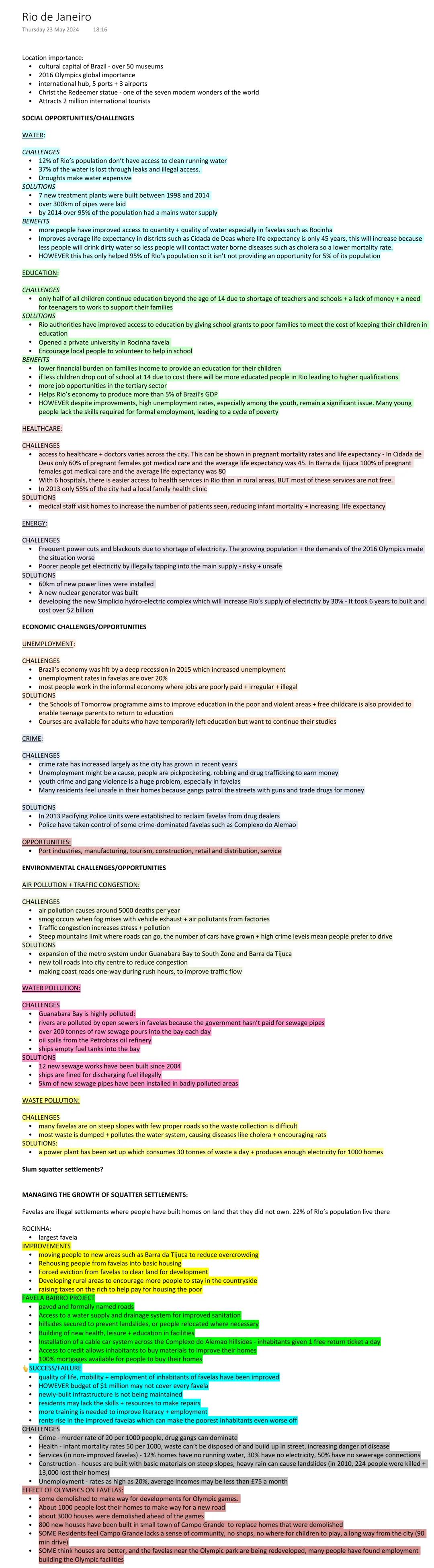 Rio de Janeiro case study