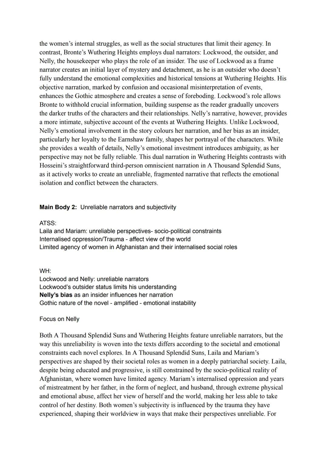 Compare the ways in which the writers of your two chosen texts make
use of narrative voice. You must relate your discussion to relevant
cont