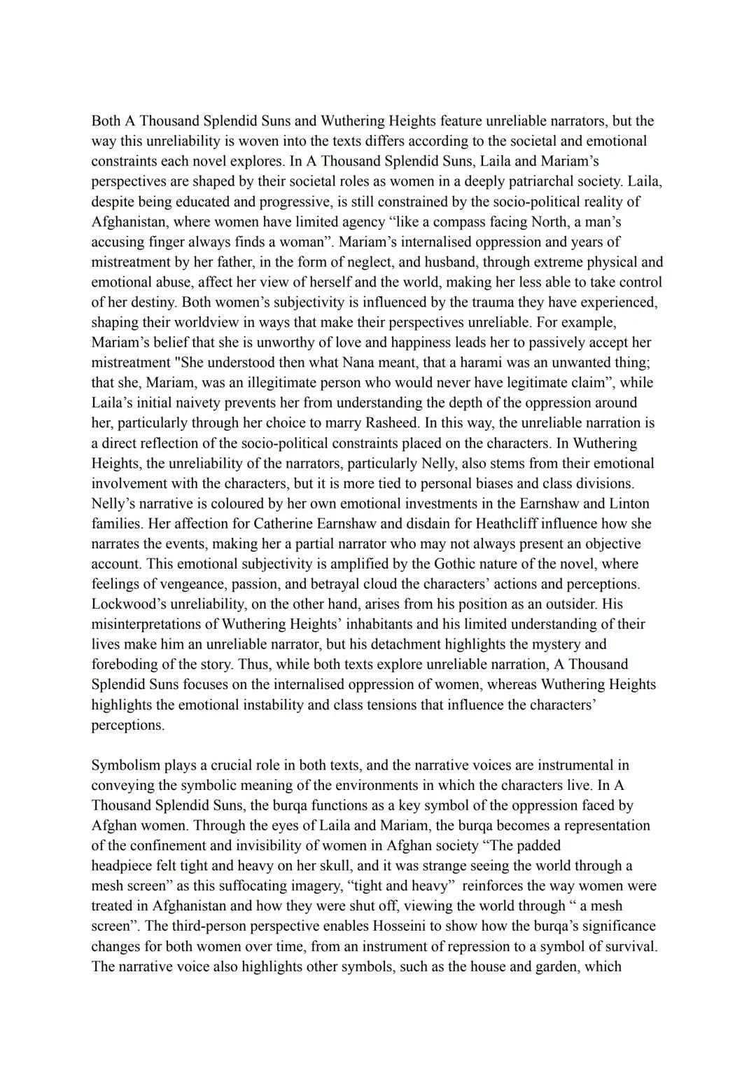 Compare the ways in which the writers of your two chosen texts make
use of narrative voice. You must relate your discussion to relevant
cont