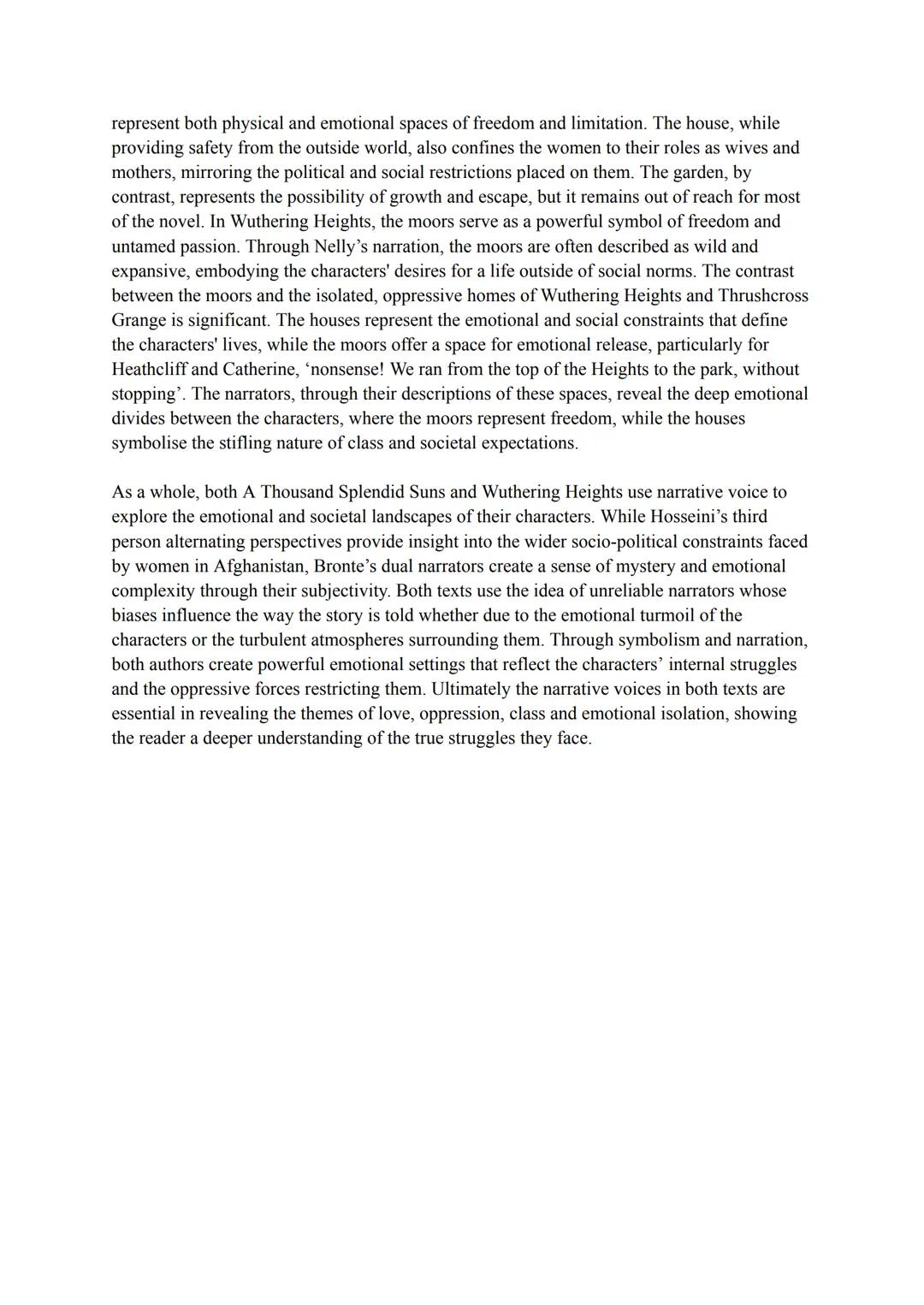 Compare the ways in which the writers of your two chosen texts make
use of narrative voice. You must relate your discussion to relevant
cont