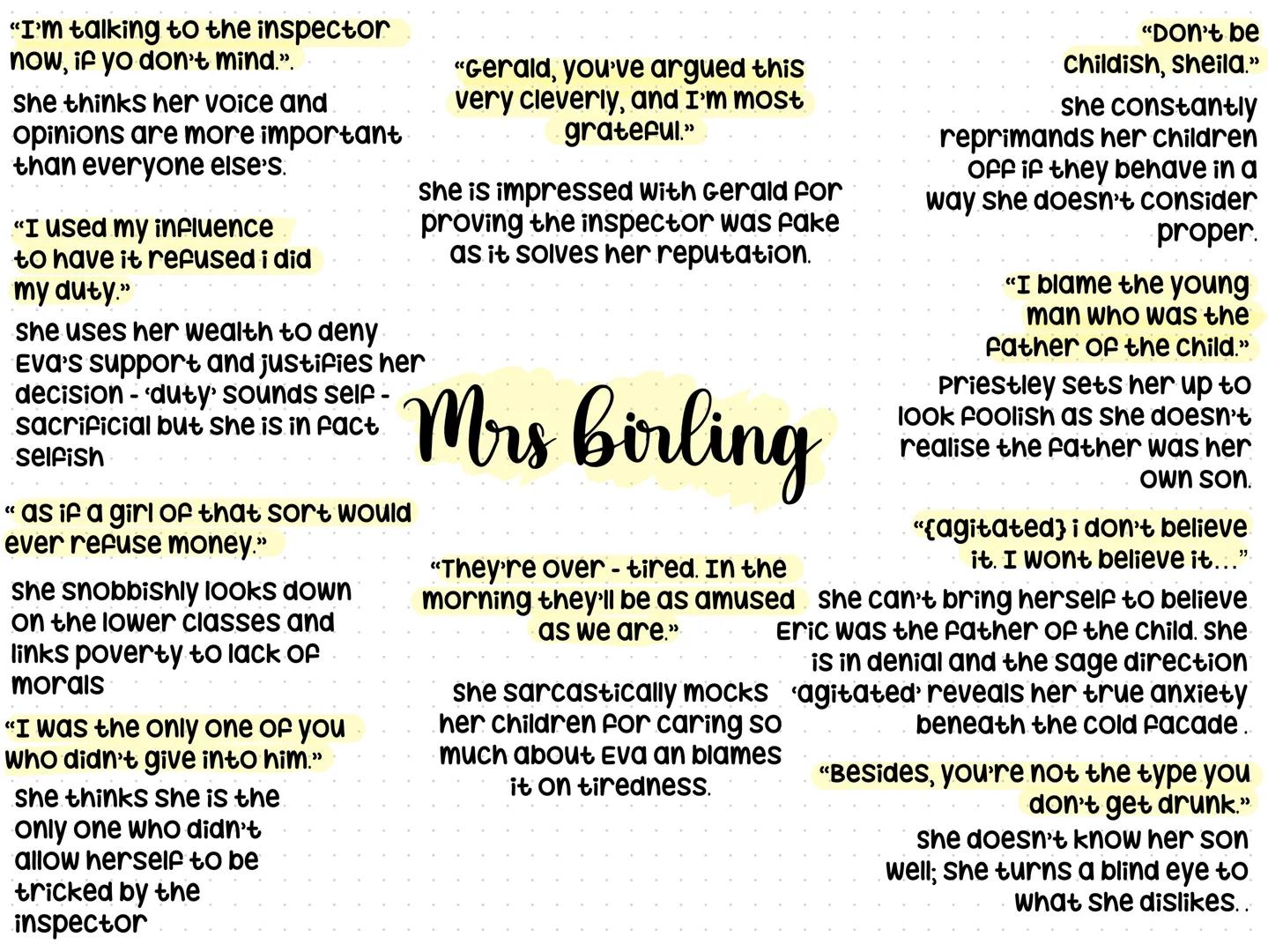 An inspector calls
"HAIF Shy - half assertive" "you're beginning to pretend that
In the initial stage directions nothings really happened a