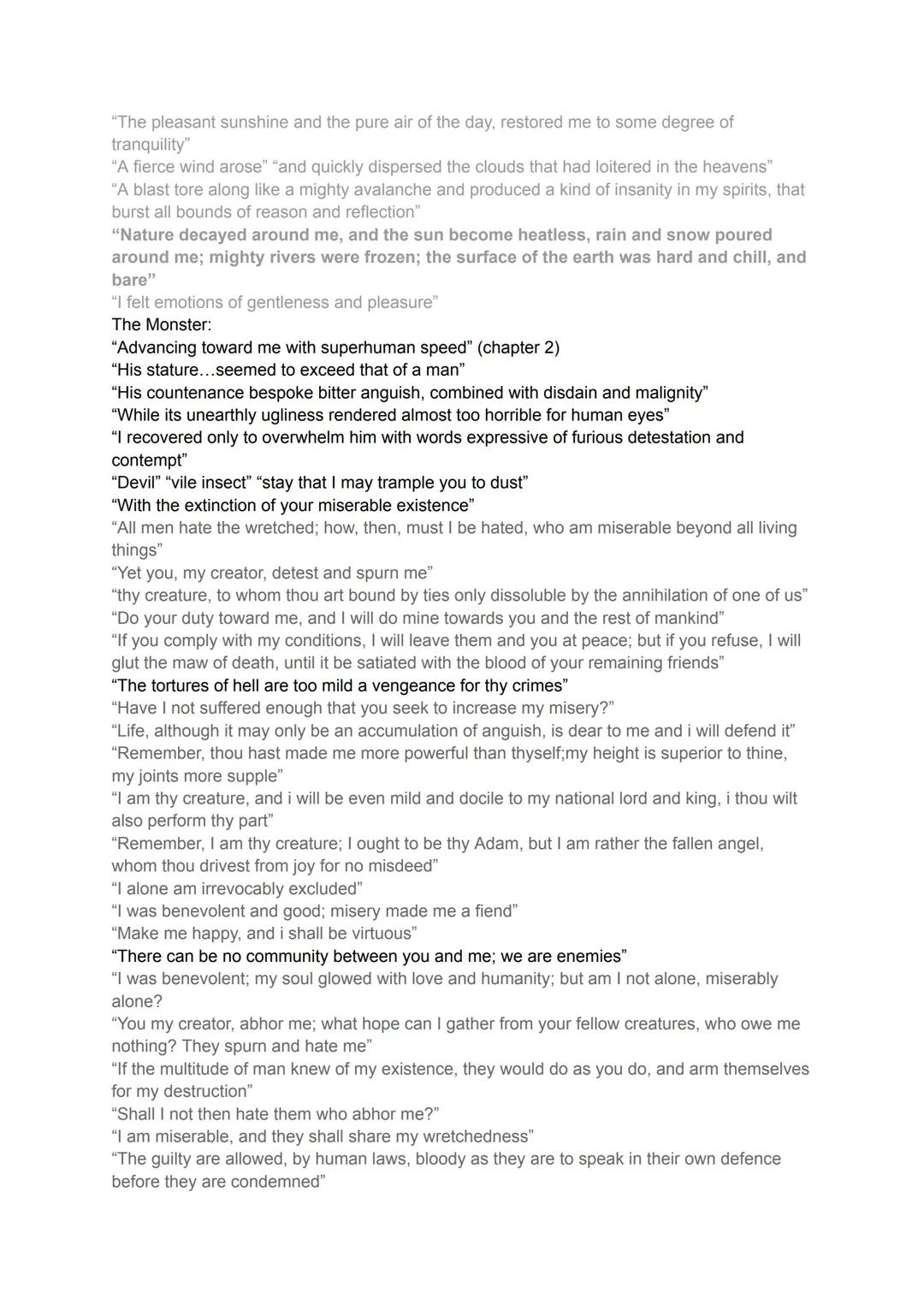 Volume 2:
Grief:
"A weight of despair and remorse pressed on my heart" "Sleep fled from my eyes; I
wandered like an evil spirit, for i had c