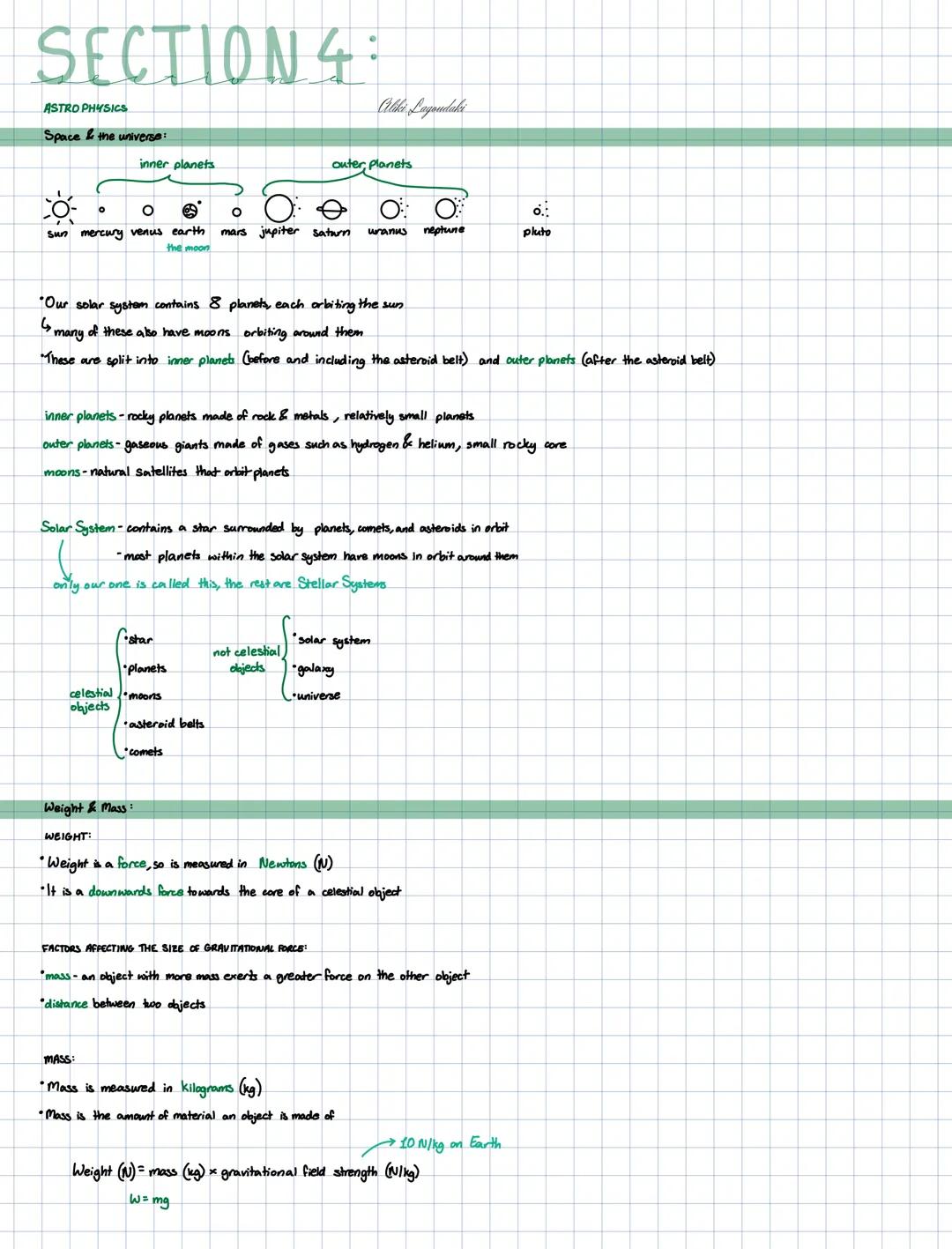 SECTION 4:
ASTRO PHYSICS
Space & the universa:
Oliki Lagoudaki
inner planets
outer, Planets
ฮ
sun mercury venus earth mars jupiter Saturn
th