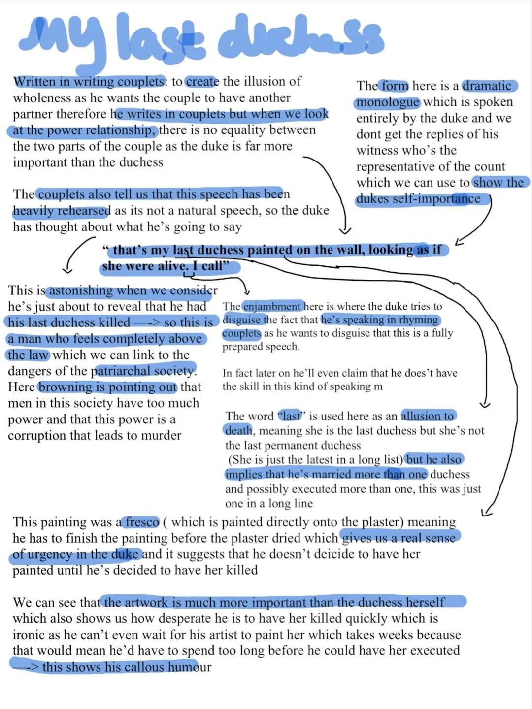 ## my last duchess
Written in writing couplets: to create the illusion of wholeness as he wants the couple to have another partner therefor