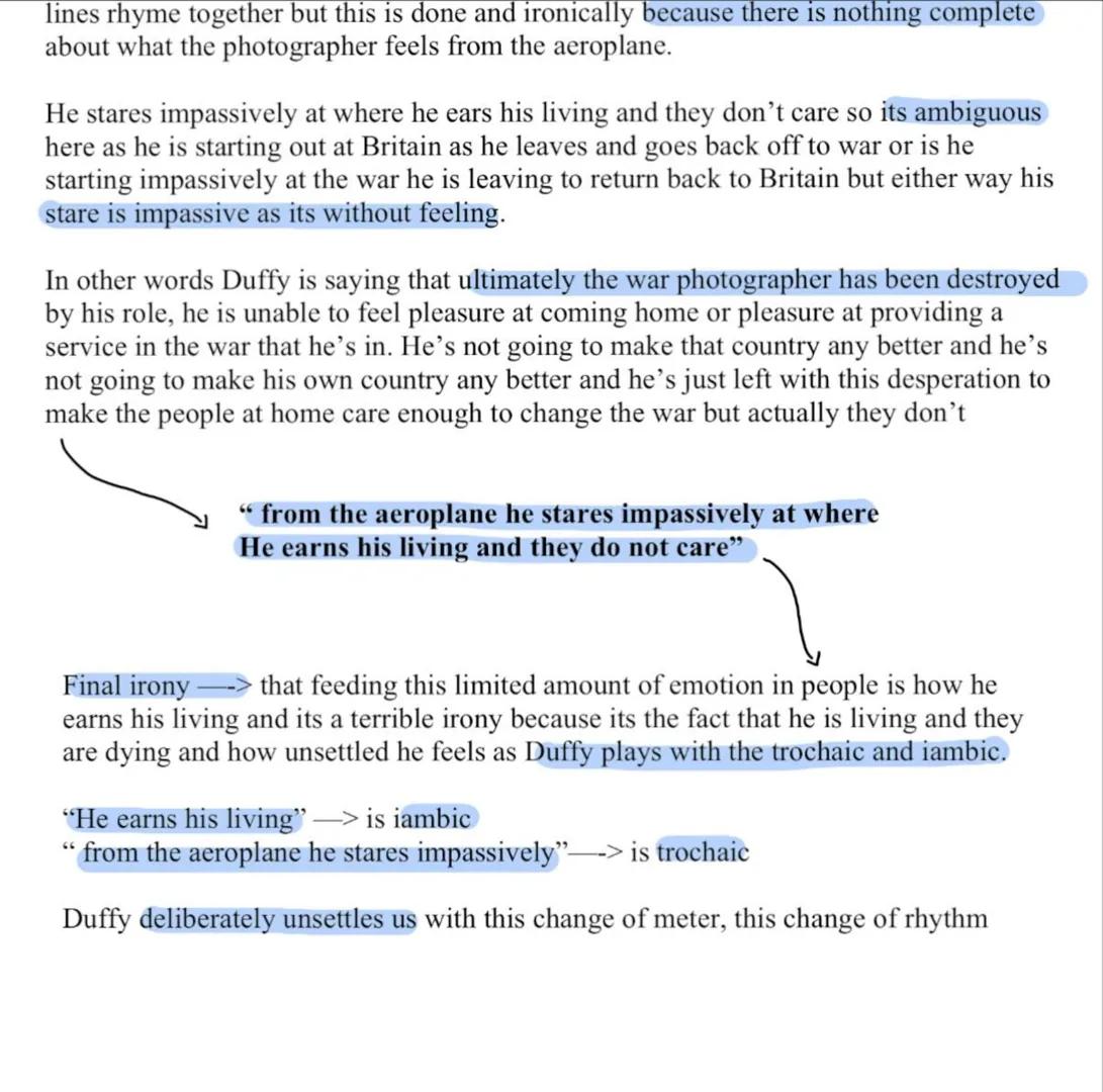 Wat Photographat
She starts of with a trochaic meter and in this trochaic
meter it means a first syllable is stressed so in his dark
room he