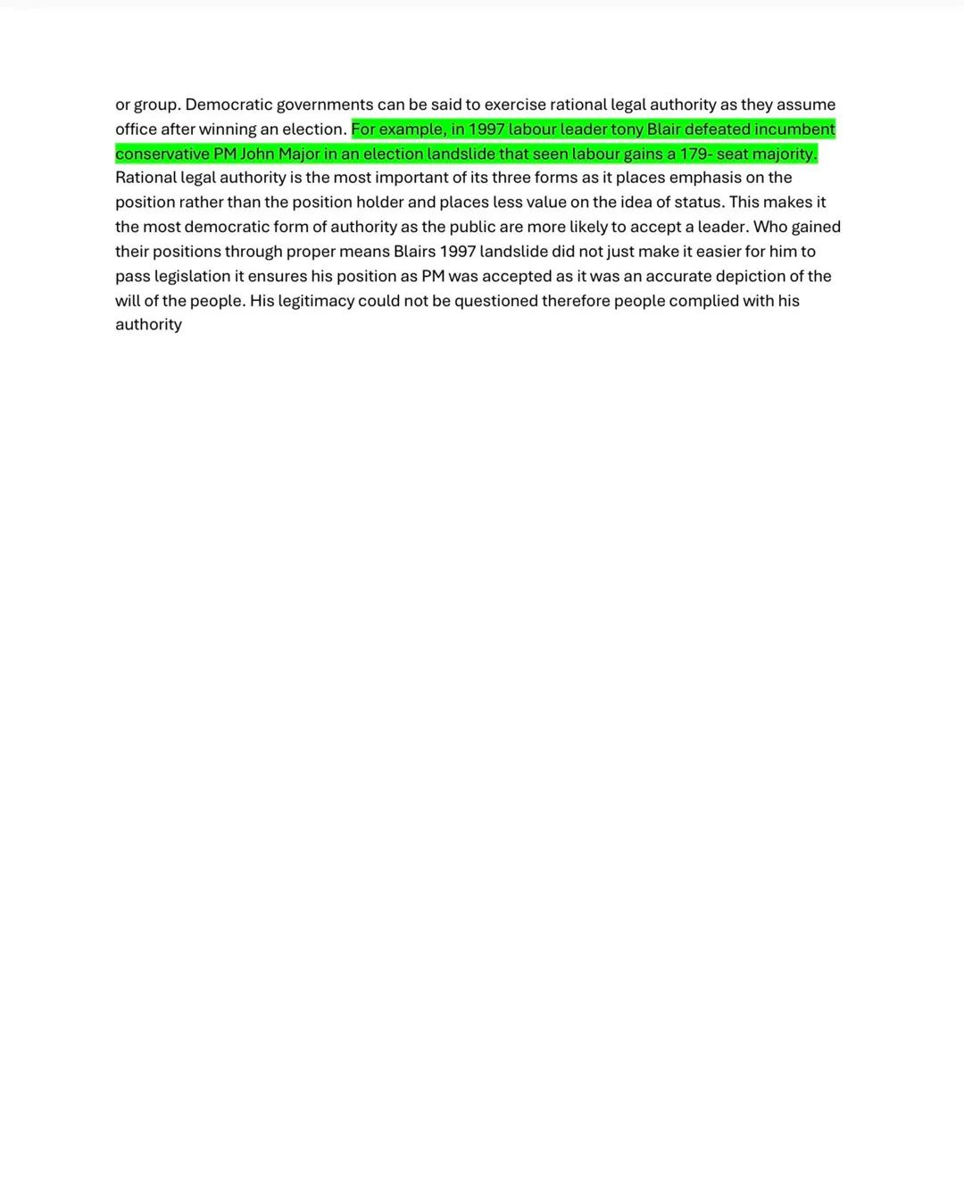 # Authority --Max Weber (12 marks)
Weber suggests that traditional authority rests upon a belief in established customs and traditions and