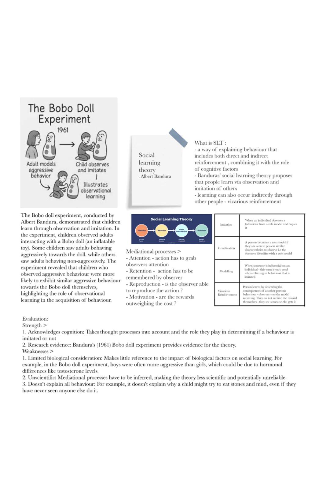 The Bobo Doll
Experiment
1961
Adult models
aggressive
behavior
Child observes
and imitates
Illustrates
observational
learning
The Bobo doll