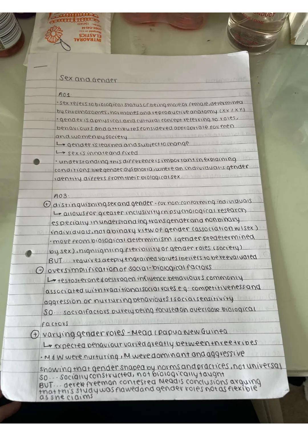 Androgyny
A01
refers to personality type in which an individual displays a balance
of both masculine and feminine characteristics regardless