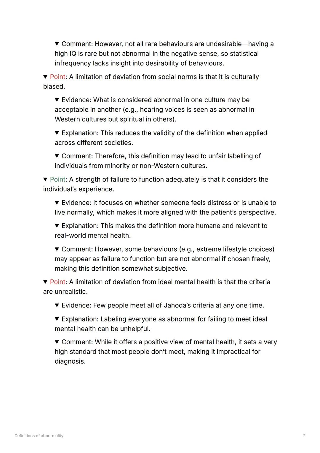 # PSYCHOPATHOLOGY Definitions of abnormality
Subject
Psychology
Class Type Psychopathology
Outline and evaluate four definitions of abnormal