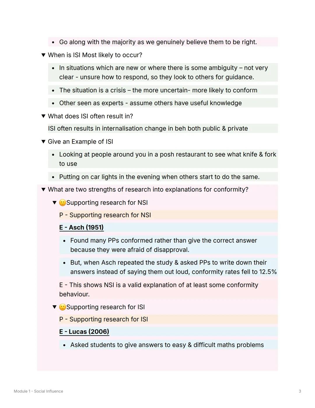 Module 1 - Social Influence
Types of Conformity
▼What is Compliance?
• Conforming to fit in with social norms & to seek social approval
• Go