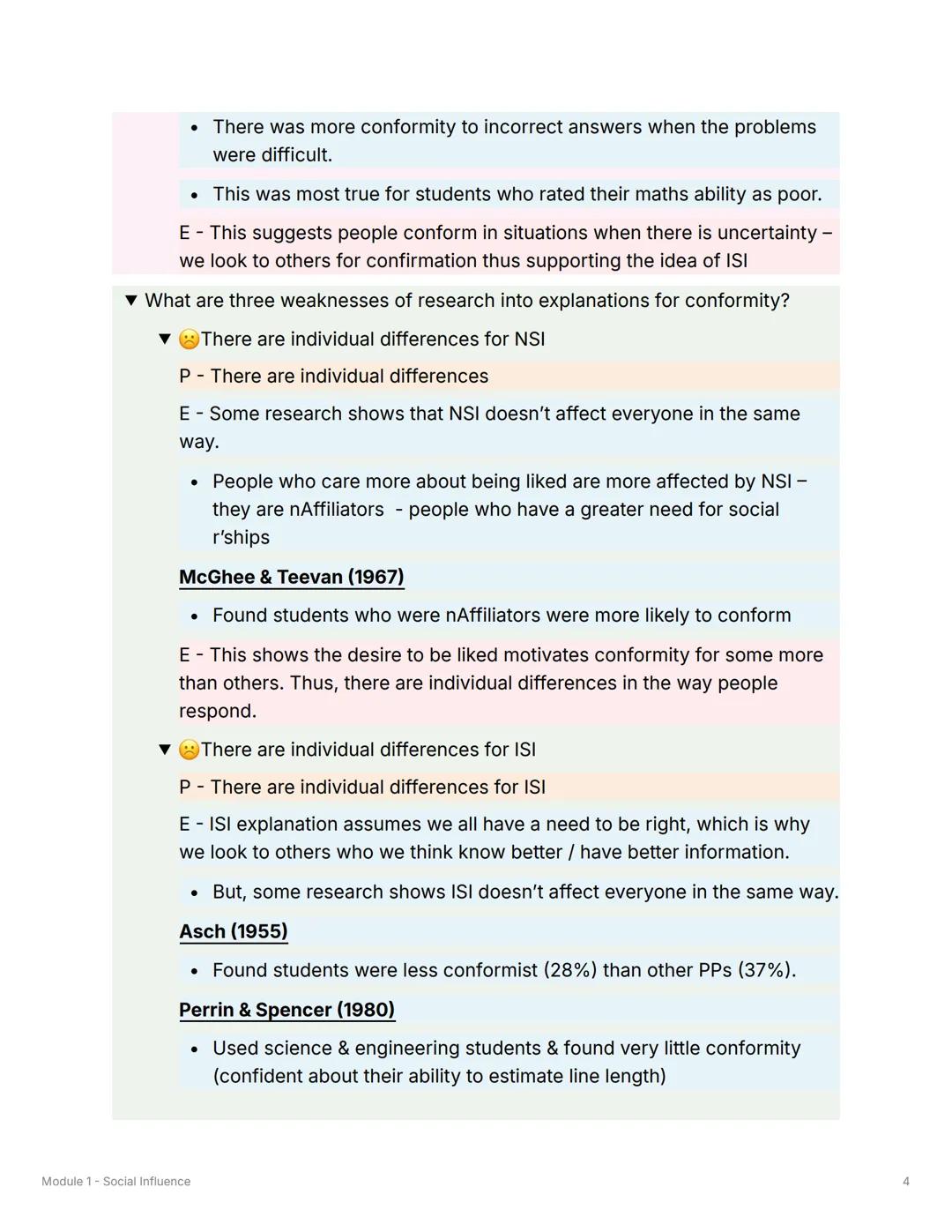 Module 1 - Social Influence
Types of Conformity
▼What is Compliance?
• Conforming to fit in with social norms & to seek social approval
• Go