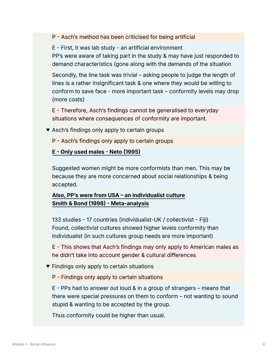 Module 1 - Social Influence
Types of Conformity
▼What is Compliance?
• Conforming to fit in with social norms & to seek social approval
• Go