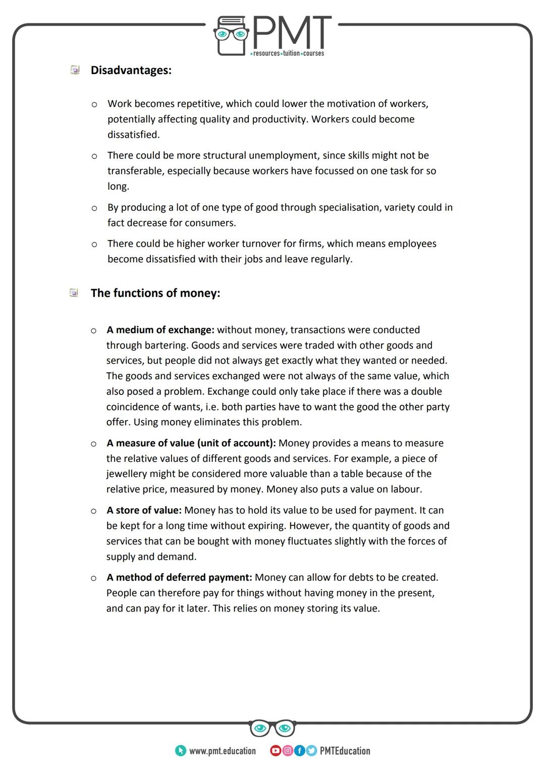 PMT
-resources-tuition-courses
Edexcel Economics (A) A-level
Theme 1: Introduction to Markets and
Market Failure
1.1 Nature of Economics
Sum
