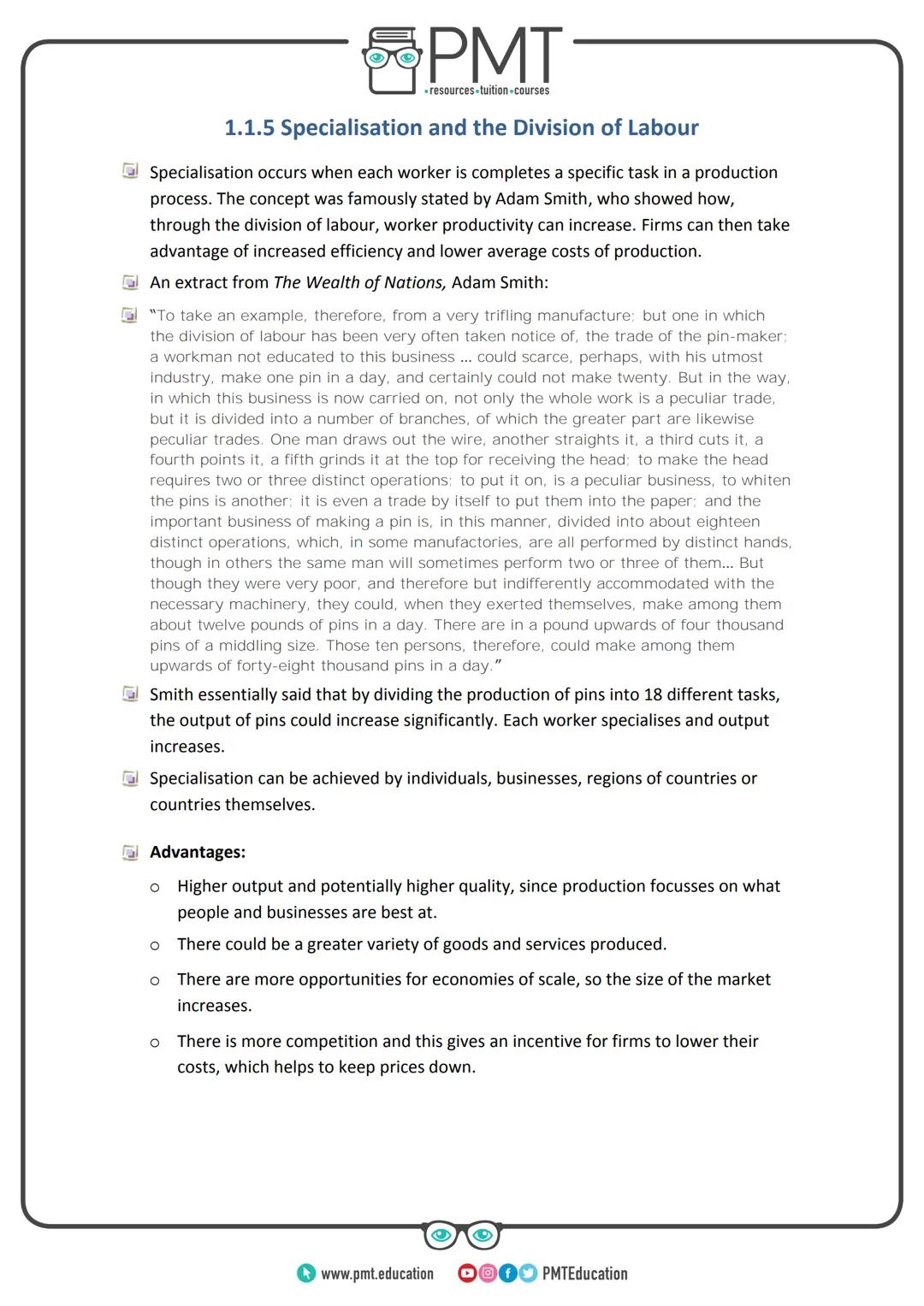 PMT
-resources-tuition-courses
Edexcel Economics (A) A-level
Theme 1: Introduction to Markets and
Market Failure
1.1 Nature of Economics
Sum